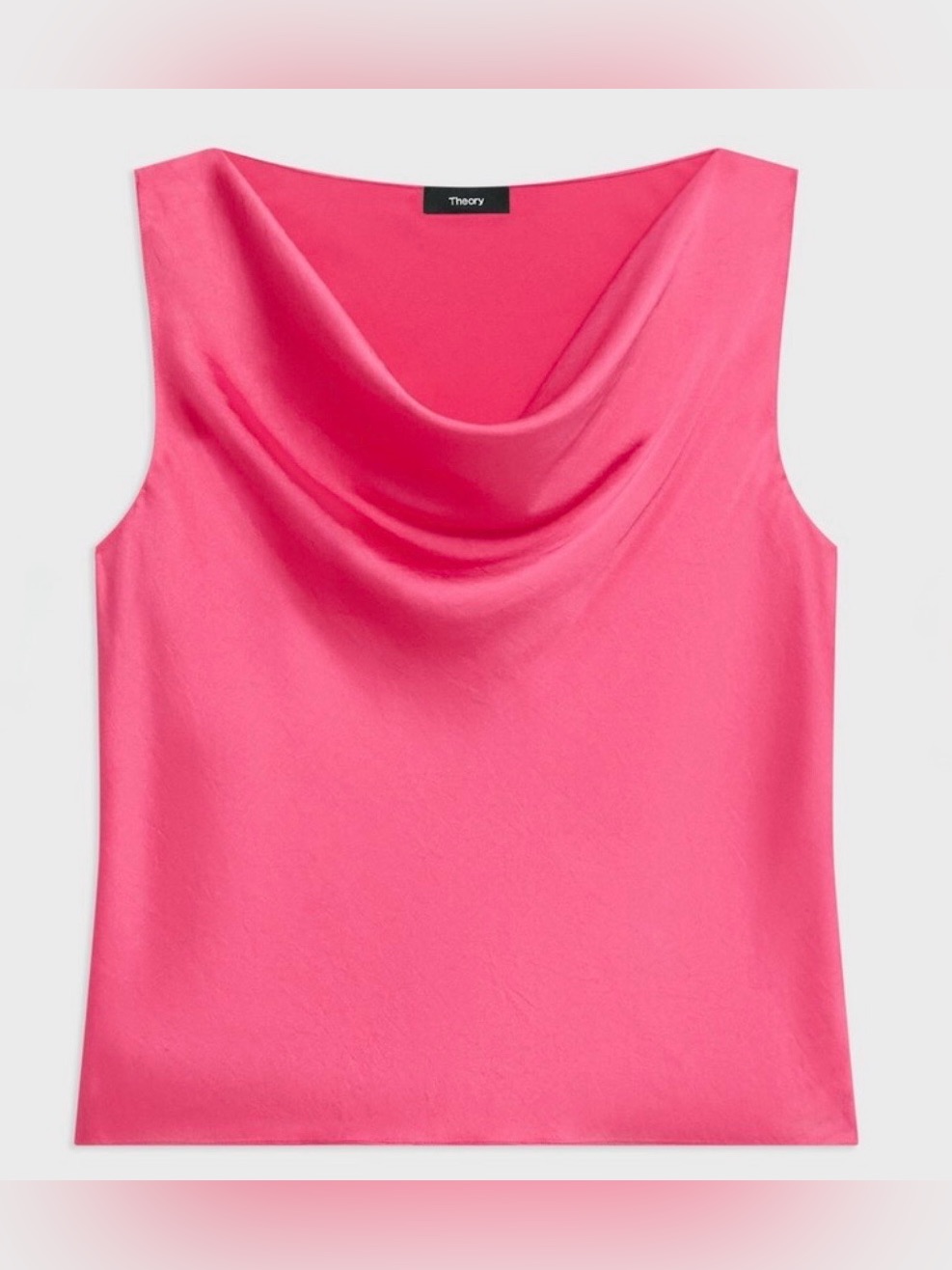 Theory Satin Cowl Neck Top